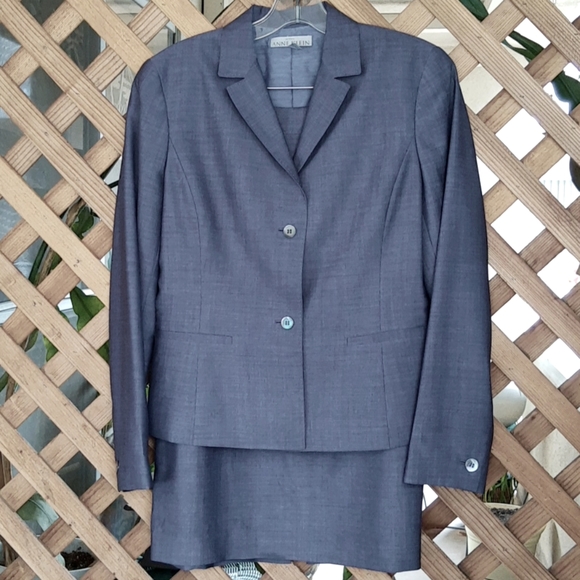 Anne Klein Heliotrope Blue Blazer Wool, Size 4 - Picture 1 of 10